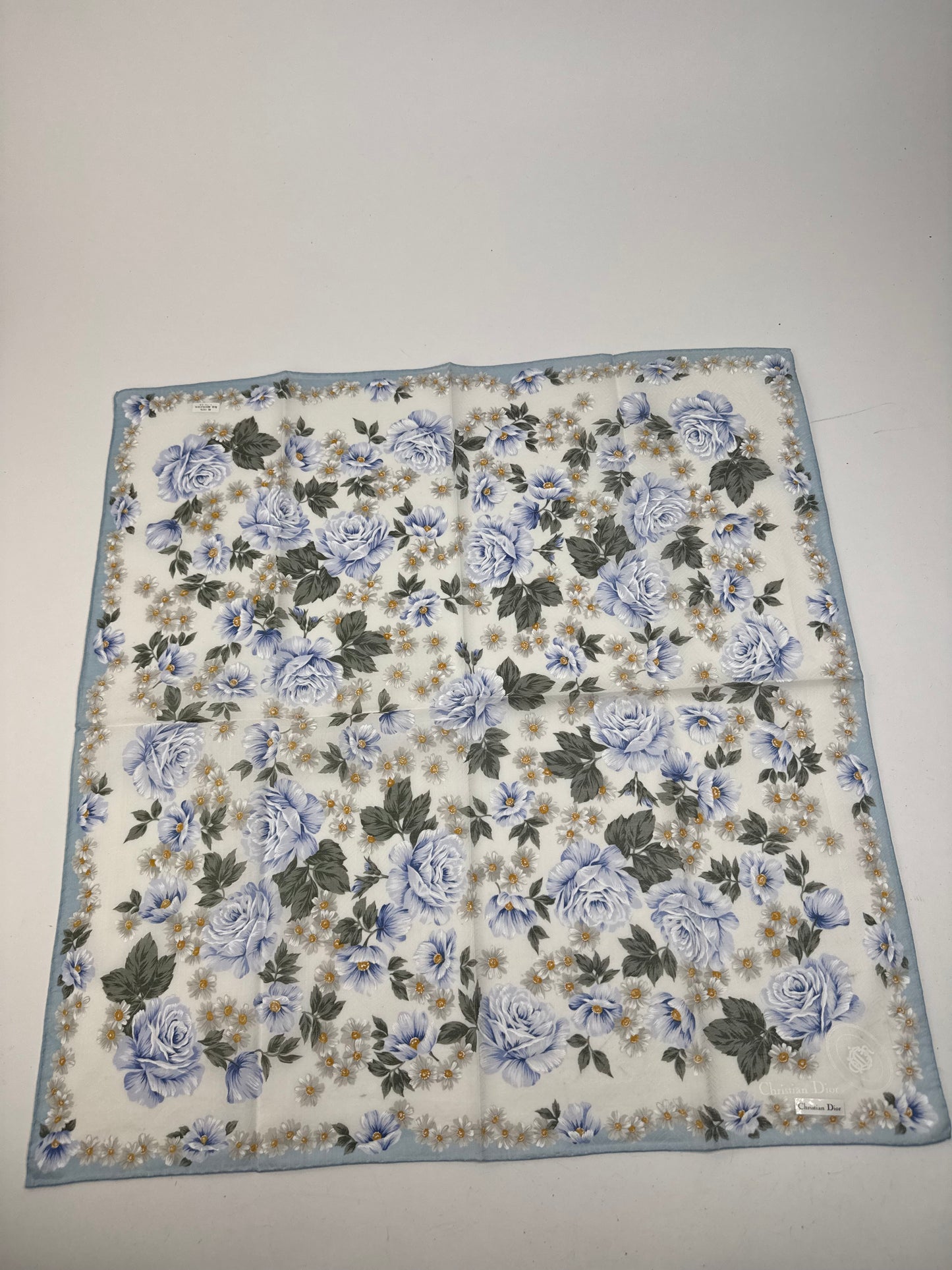 Vintage Dior Scarf Blue White