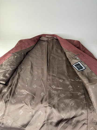 Vintage Dior Men's Blazer Burgundy Silver Buttons M