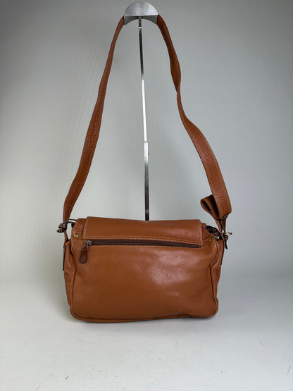 Vintage Givenchy Studded Leather Shoulder Bag Brown Gold