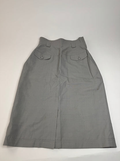 Vintage Dior Skirt Checked Grey White S
