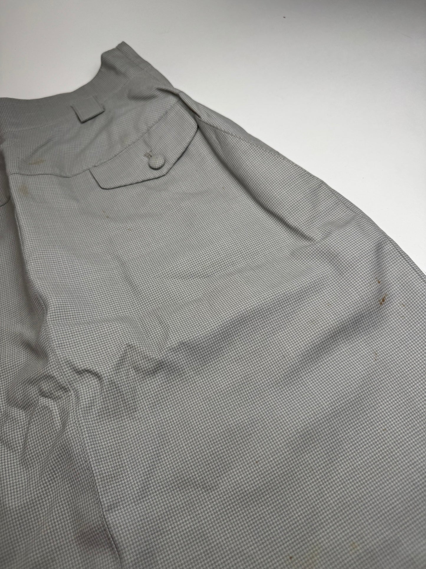Vintage Dior Skirt Checked Grey White S