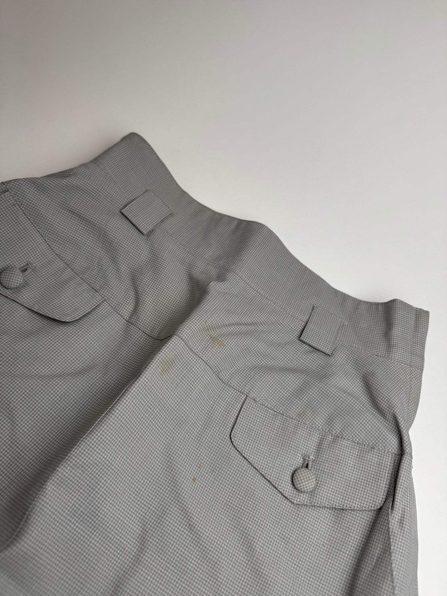 Vintage Dior Skirt Checked Grey White S
