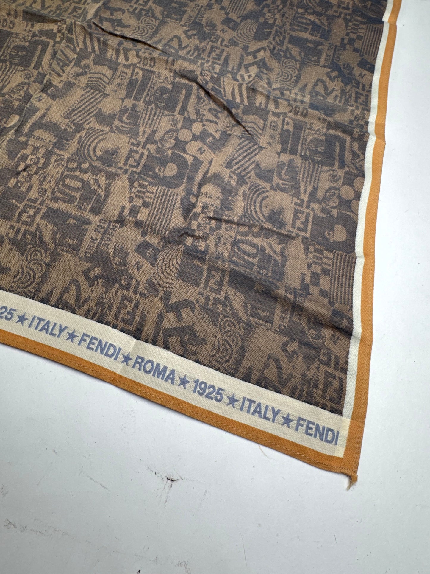 Vintage Fendi Avantgarde Scarf Brown