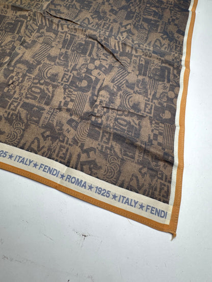 Vintage Fendi Avantgarde Scarf Brown