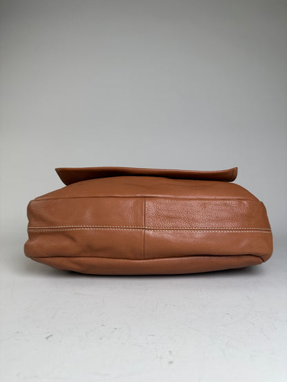 Vintage Givenchy Studded Leather Shoulder Bag Brown Gold