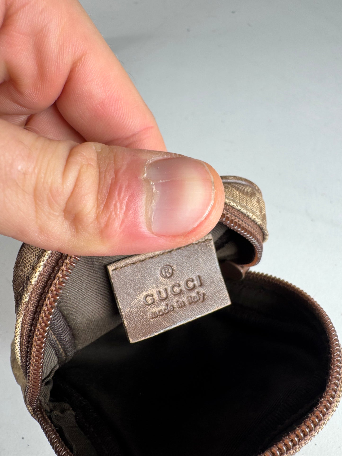 Vintage Gucci Monogram Mini Bag Brown Beige