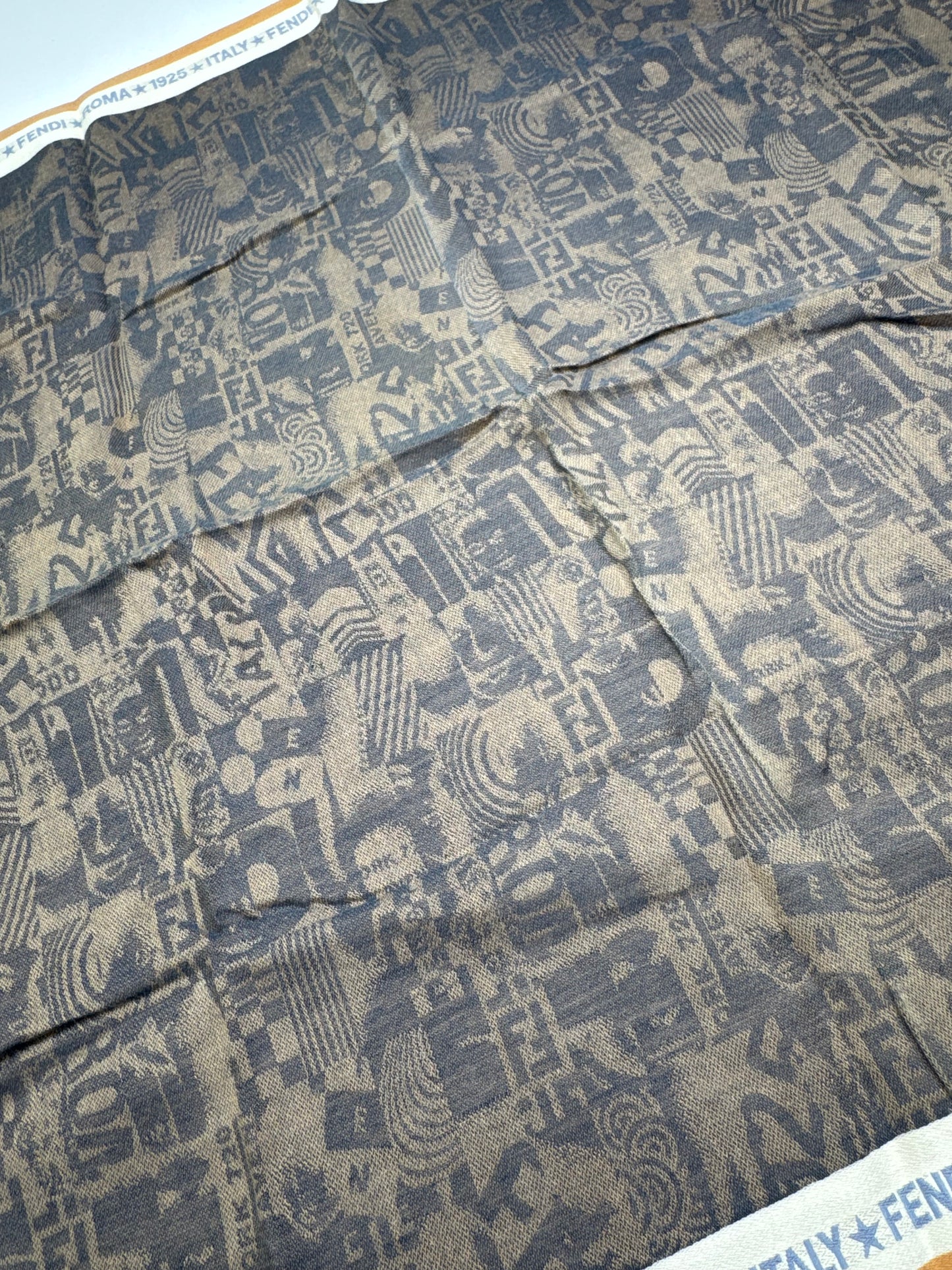 Vintage Fendi Avantgarde Scarf Brown