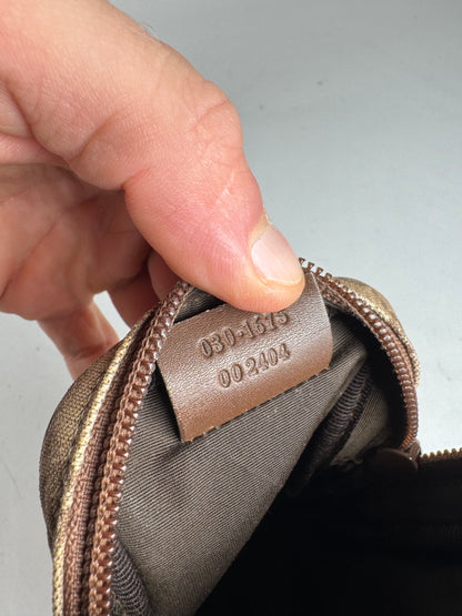 Vintage Gucci Monogram Mini Bag Brown Beige