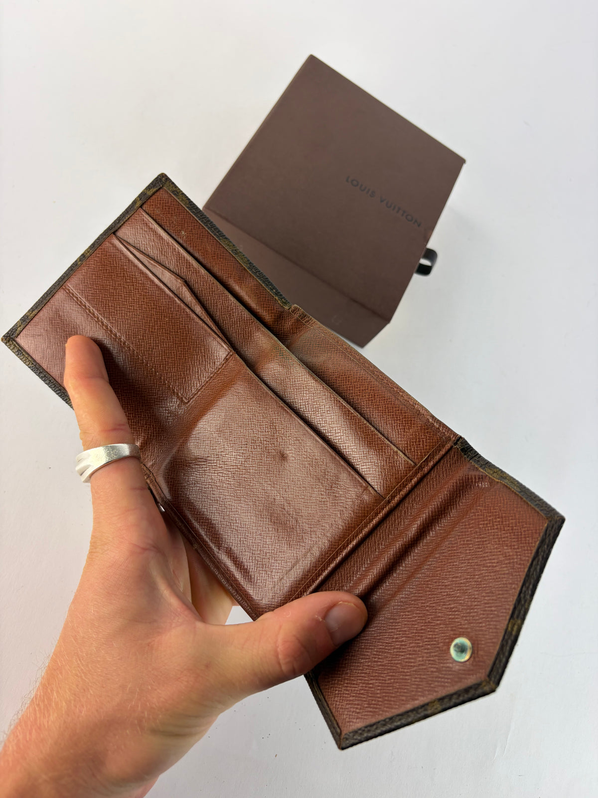 Vintage Louis Vuitton Monogram Canvas Bifold Wallet Brown