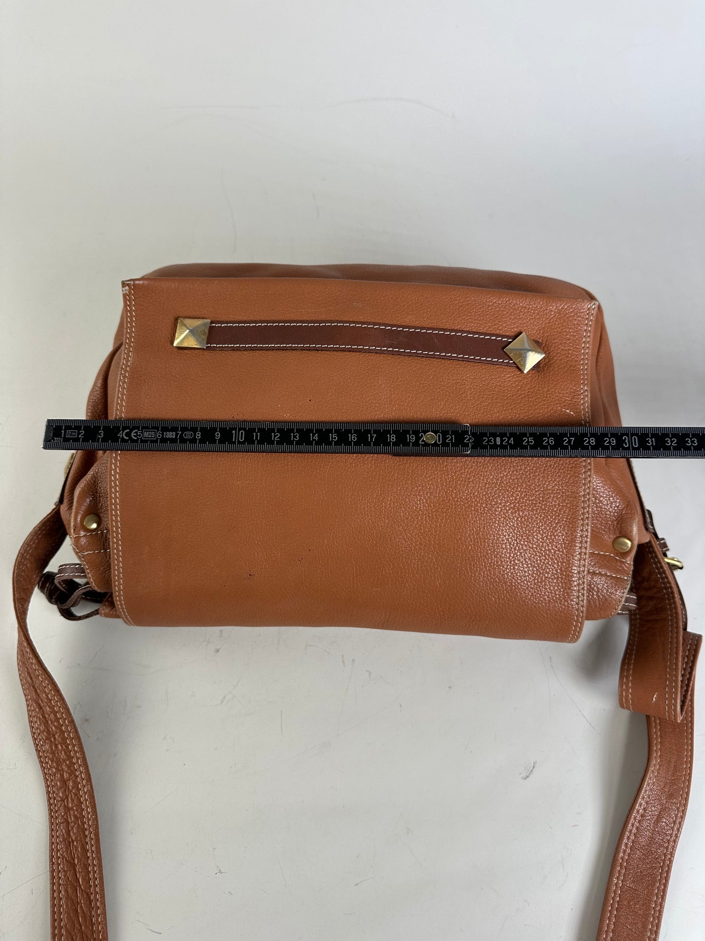 Vintage Givenchy Studded Leather Shoulder Bag Brown Gold