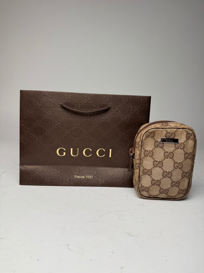 Vintage Gucci Monogram Mini Bag Brown Beige