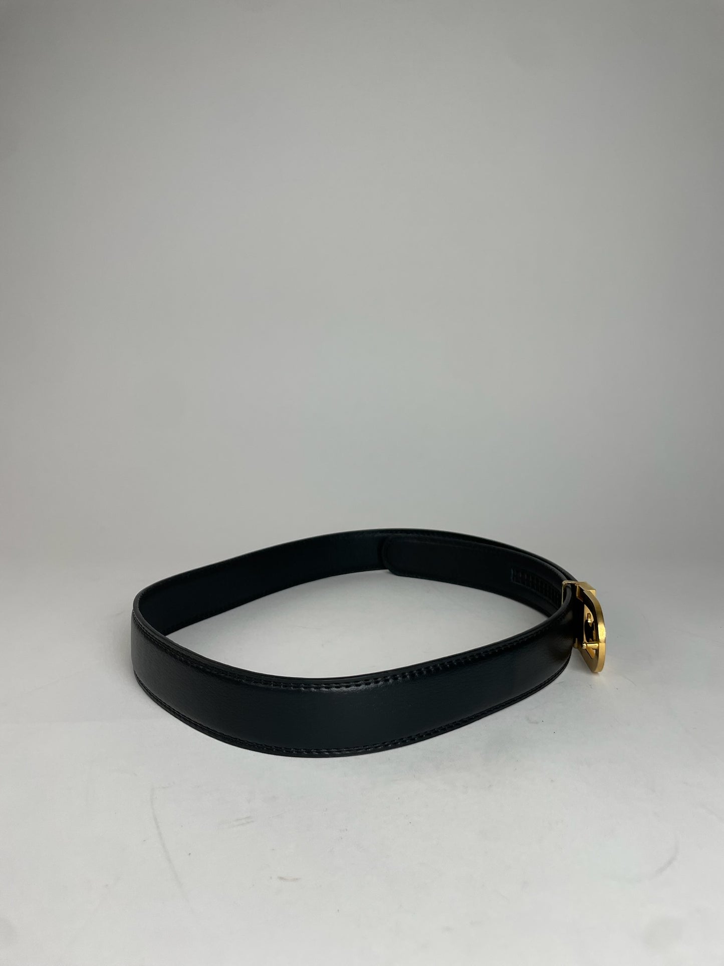 Vintage Celine Paris Leather Belt Black