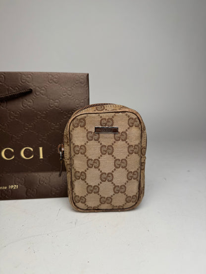 Vintage Gucci Monogram Mini Bag Brown Beige