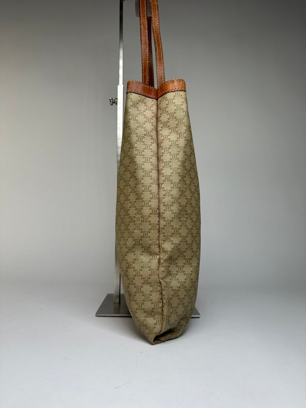 Vintage Celine Macadam Canvas Tote Late 1980s–1990s Beige Brown