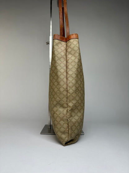 Vintage Celine Macadam Canvas Tote Late 1980s–1990s Beige Brown