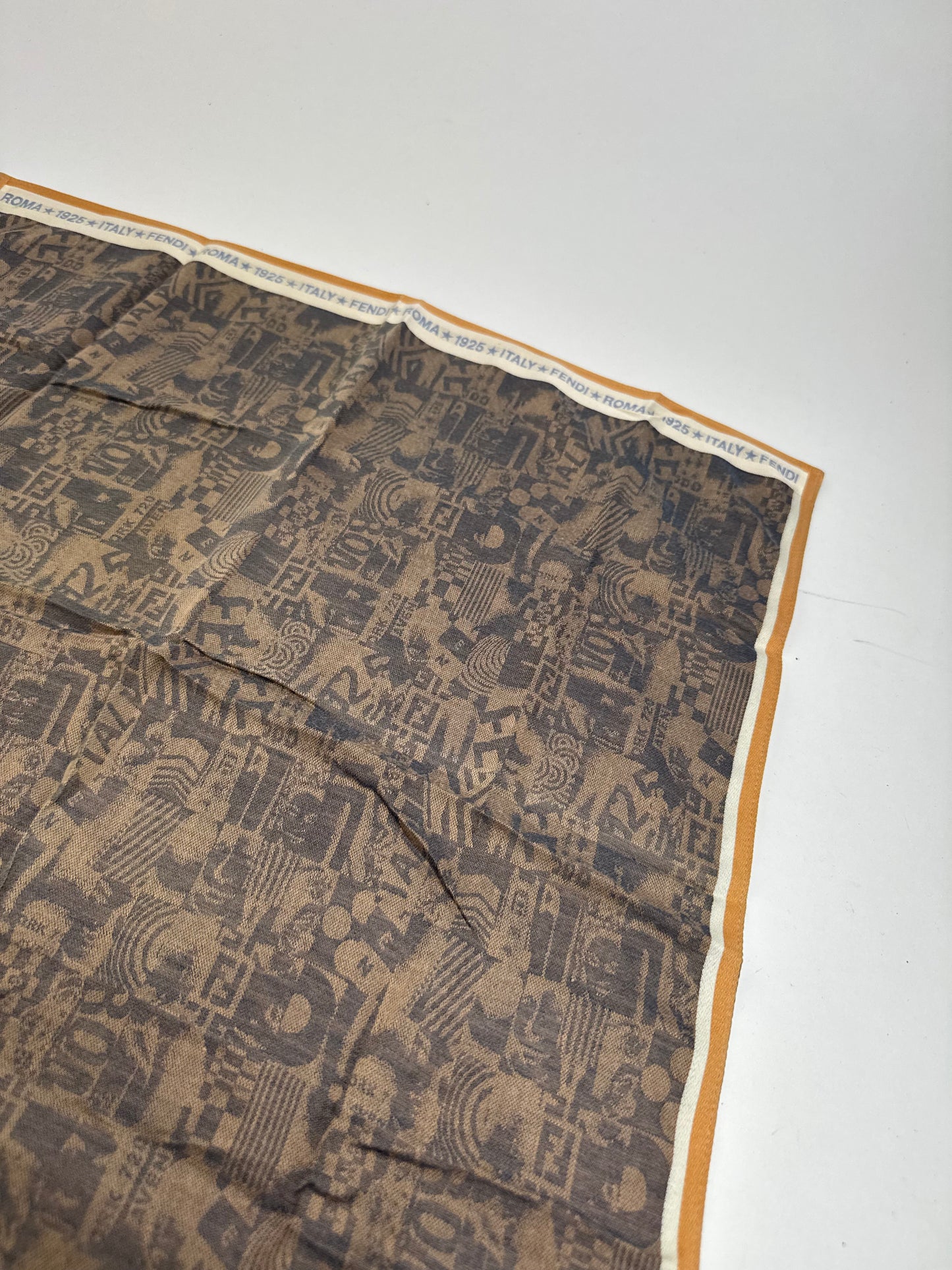 Vintage Fendi Avantgarde Scarf Brown