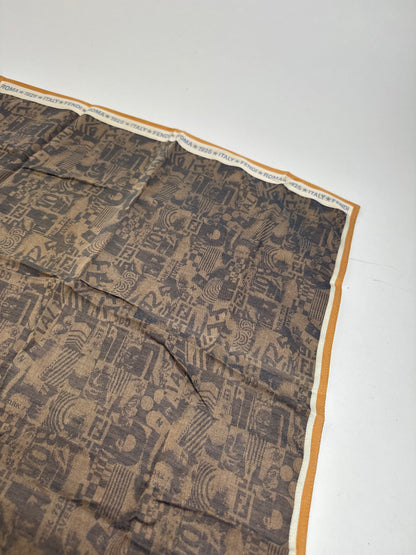 Vintage Fendi Avantgarde Scarf Brown