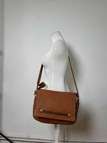 Vintage Givenchy Studded Leather Shoulder Bag Brown Gold