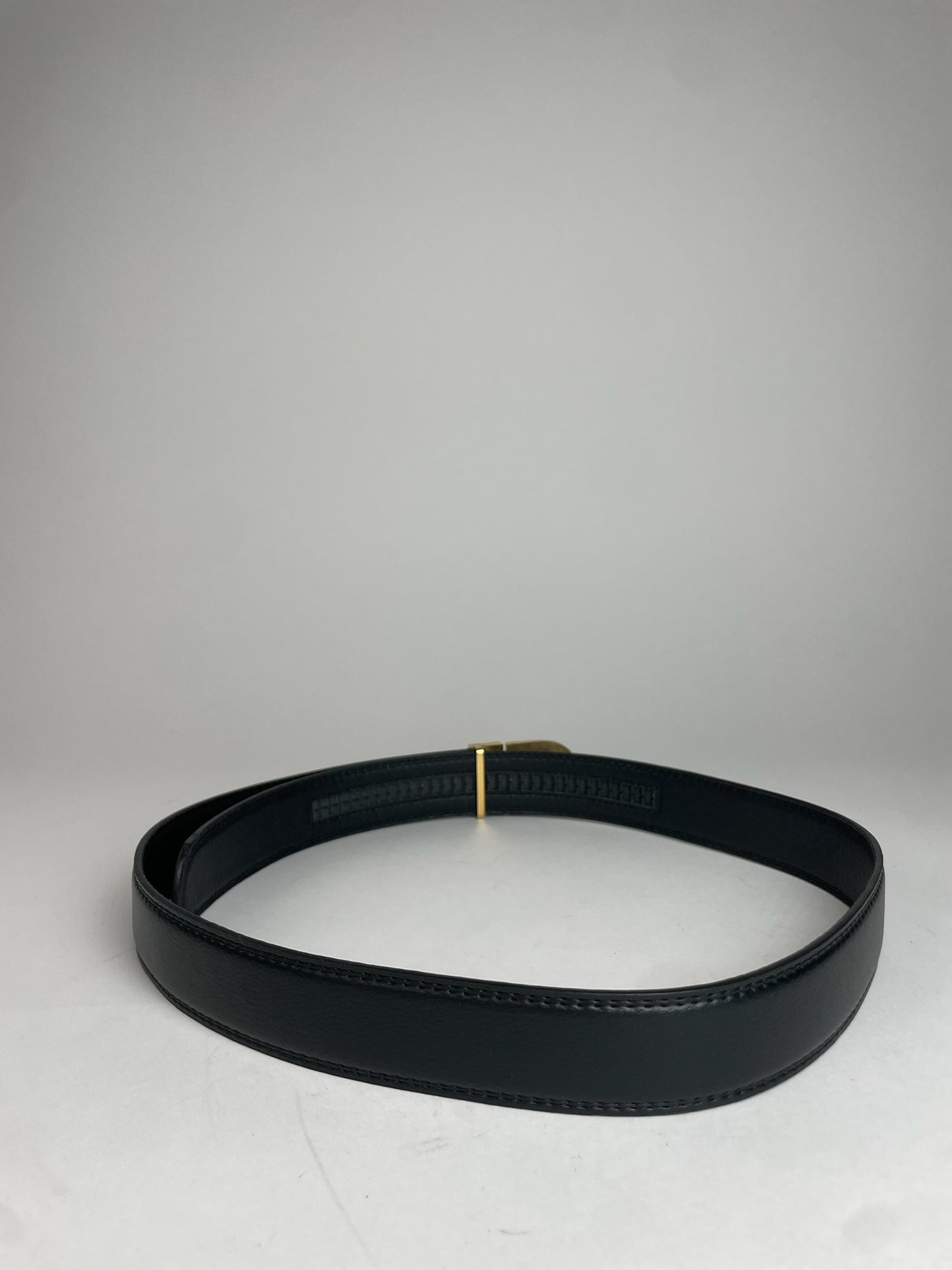 Vintage Celine Paris Leather Belt Black
