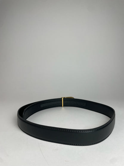 Vintage Celine Paris Leather Belt Black