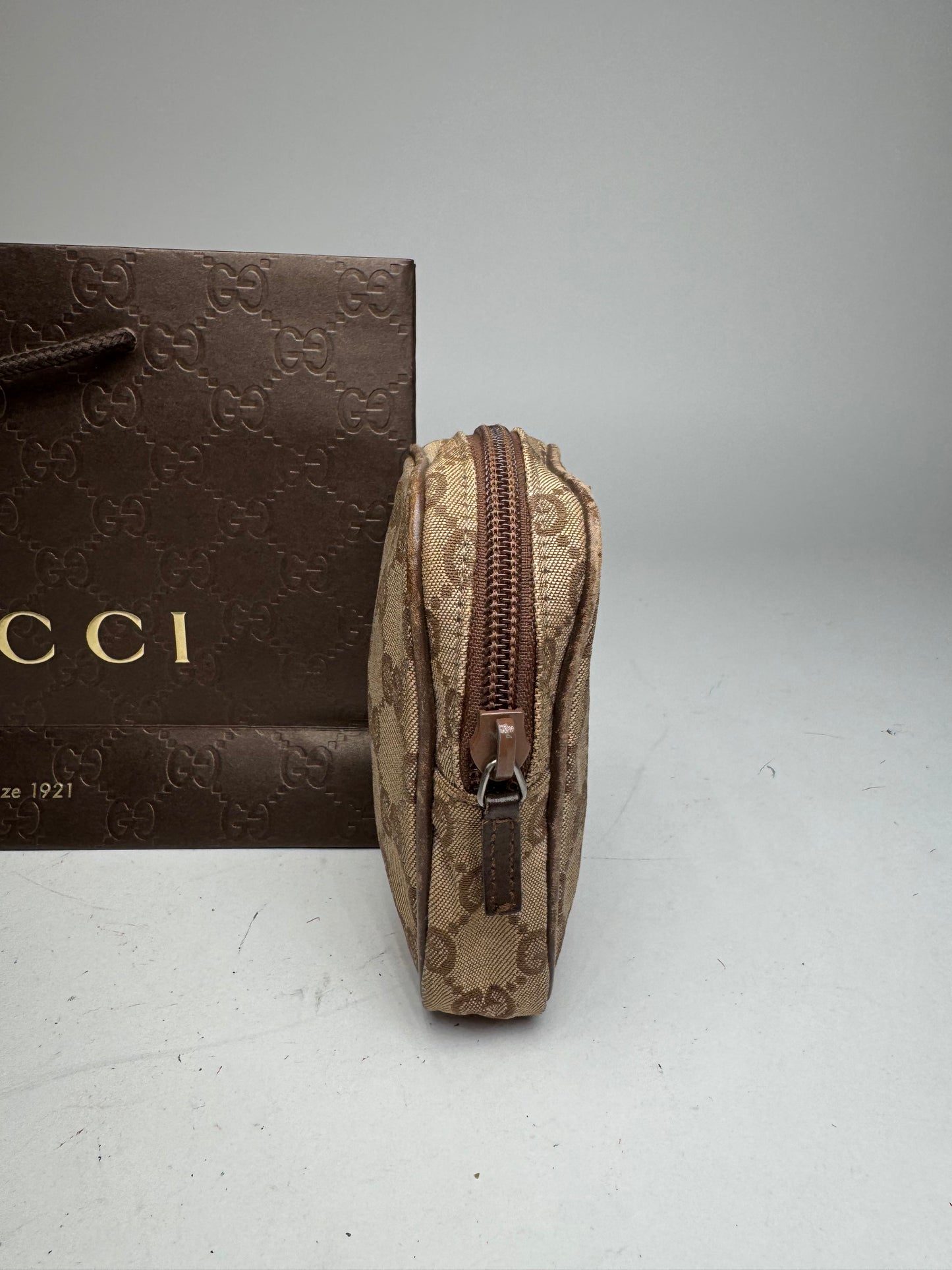 Vintage Gucci Monogram Mini Bag Brown Beige