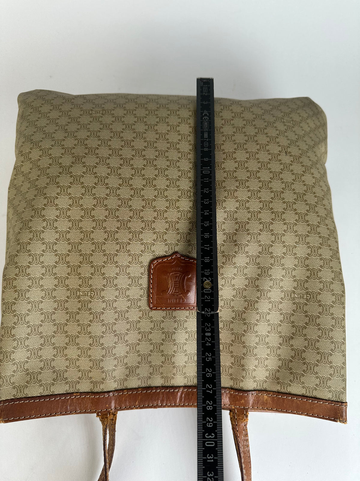 Vintage Celine Macadam Canvas Tote Late 1980s–1990s Beige Brown