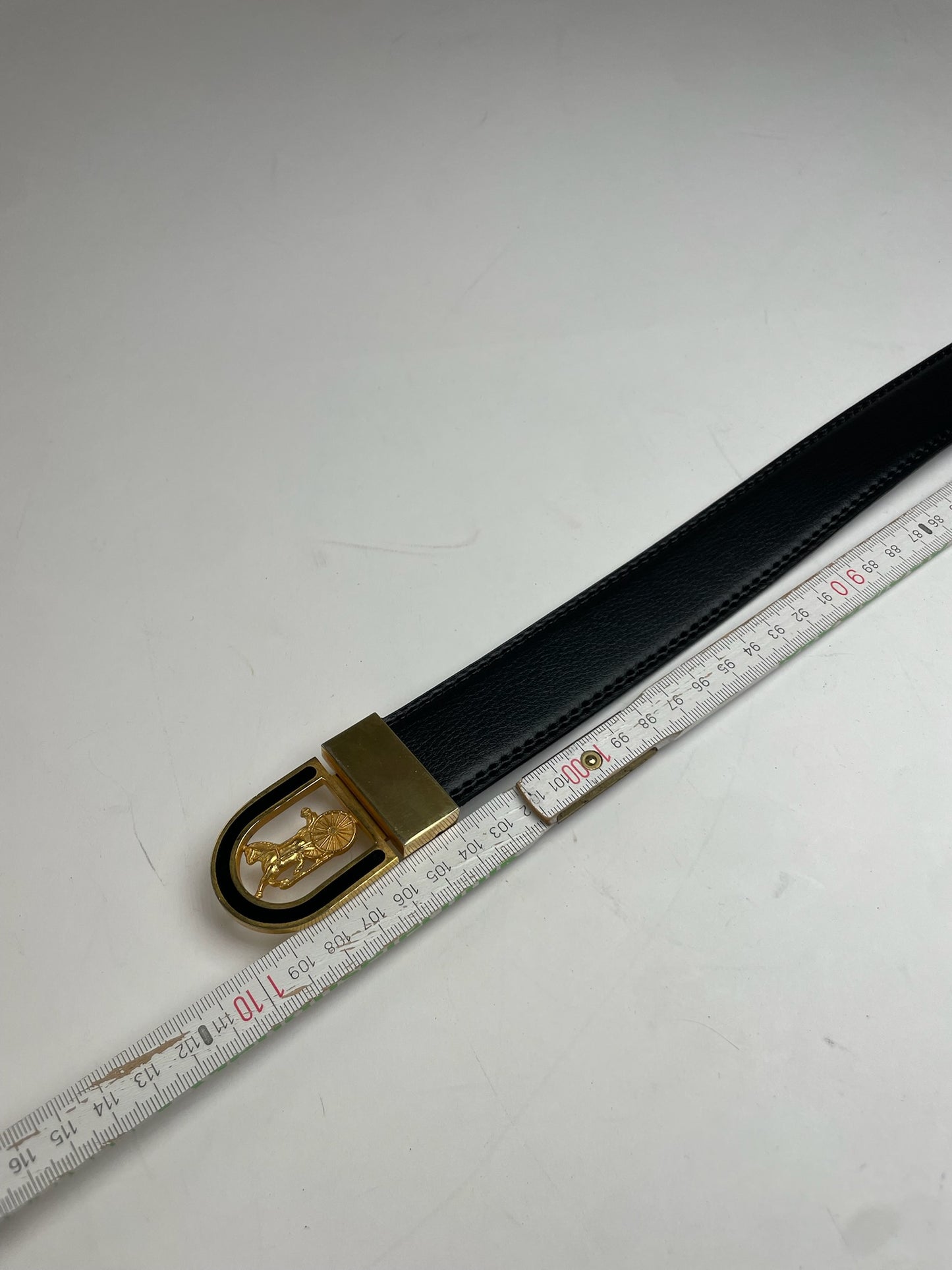 Vintage Celine Paris Leather Belt Black