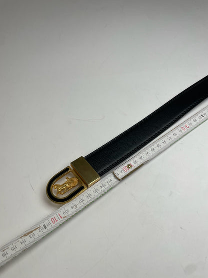 Vintage Celine Paris Leather Belt Black