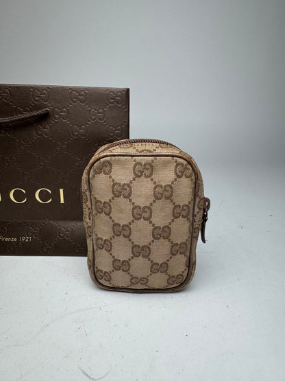 Vintage Gucci Monogram Mini Bag Brown Beige