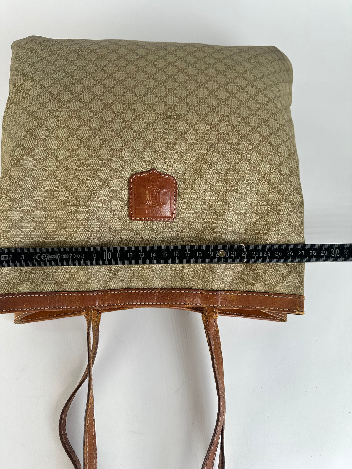 Vintage Celine Macadam Canvas Tote Late 1980s–1990s Beige Brown