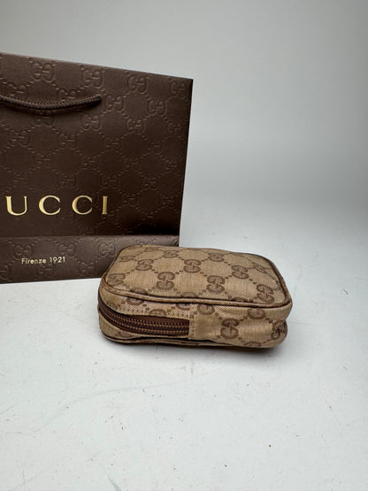 Vintage Gucci Monogram Mini Bag Brown Beige