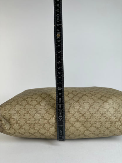 Vintage Celine Macadam Canvas Tote Late 1980s–1990s Beige Brown