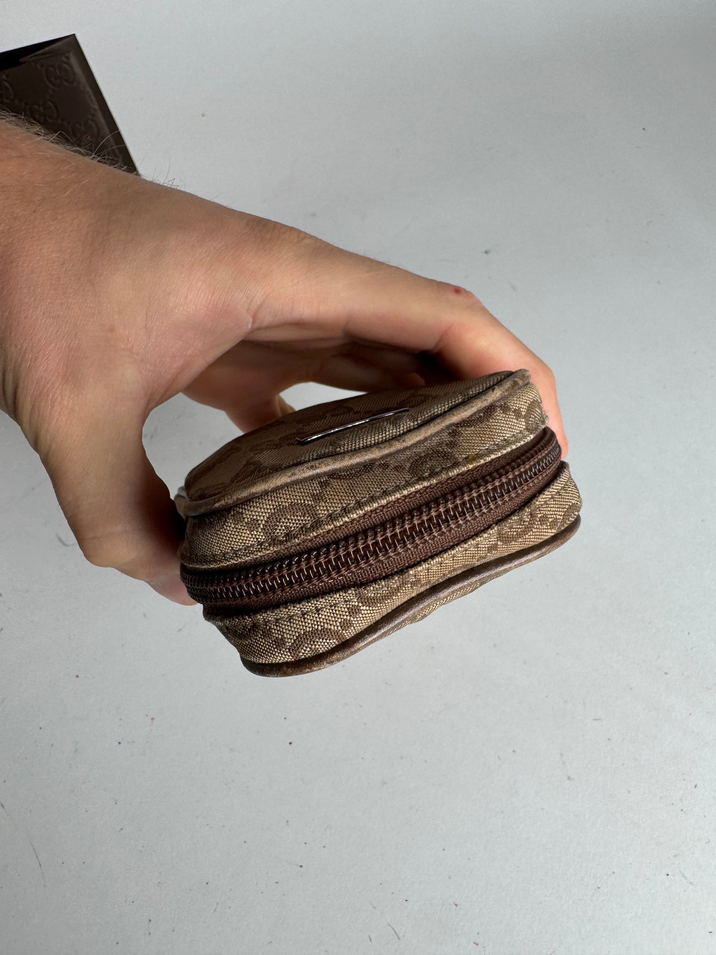 Vintage Gucci Monogram Mini Bag Brown Beige