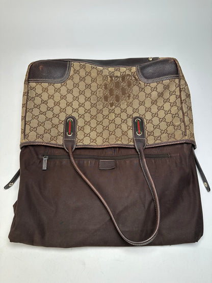 Vintage Gucci Monogram Handbag Beige Brown