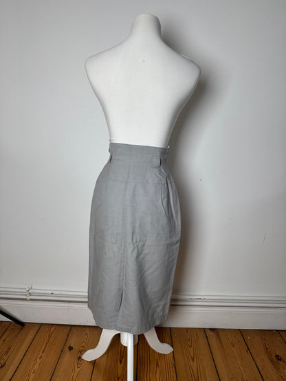 Vintage Dior Skirt Checked Grey White S