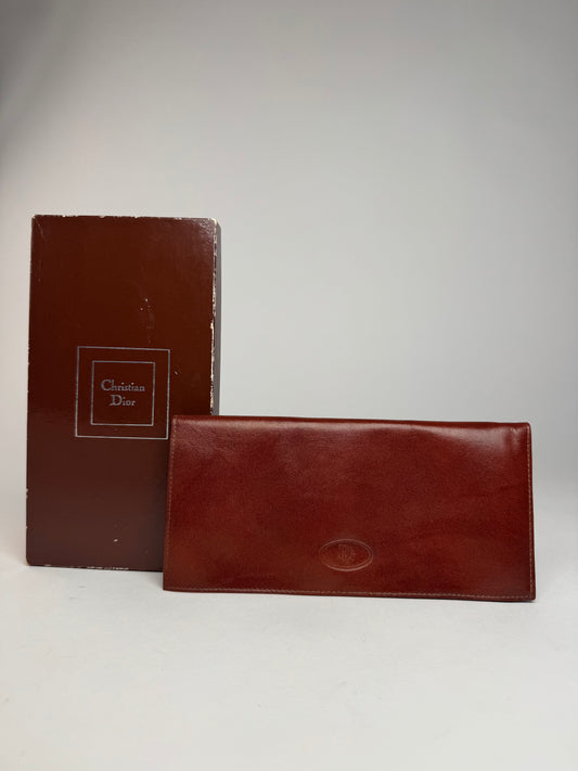 Vintage Dior Leather ID Holder / Card Holder Brown