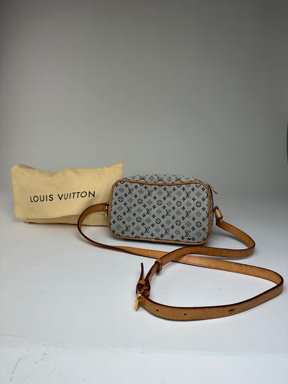 Vintage Louis Vuitton Monogram Canvas Crossbody Bag Y2K Grey Tan