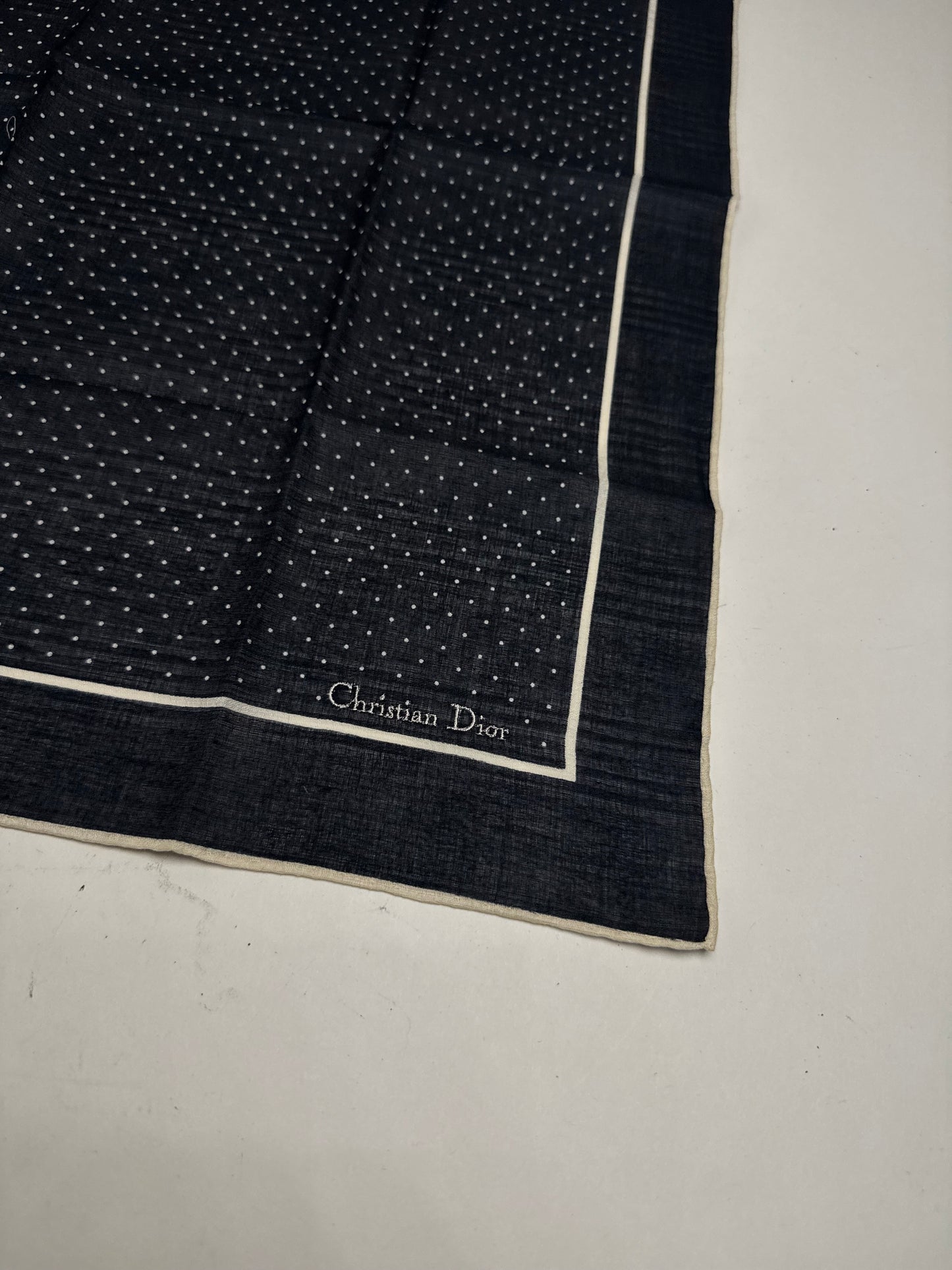 Vintage Dior Scarf black white dot