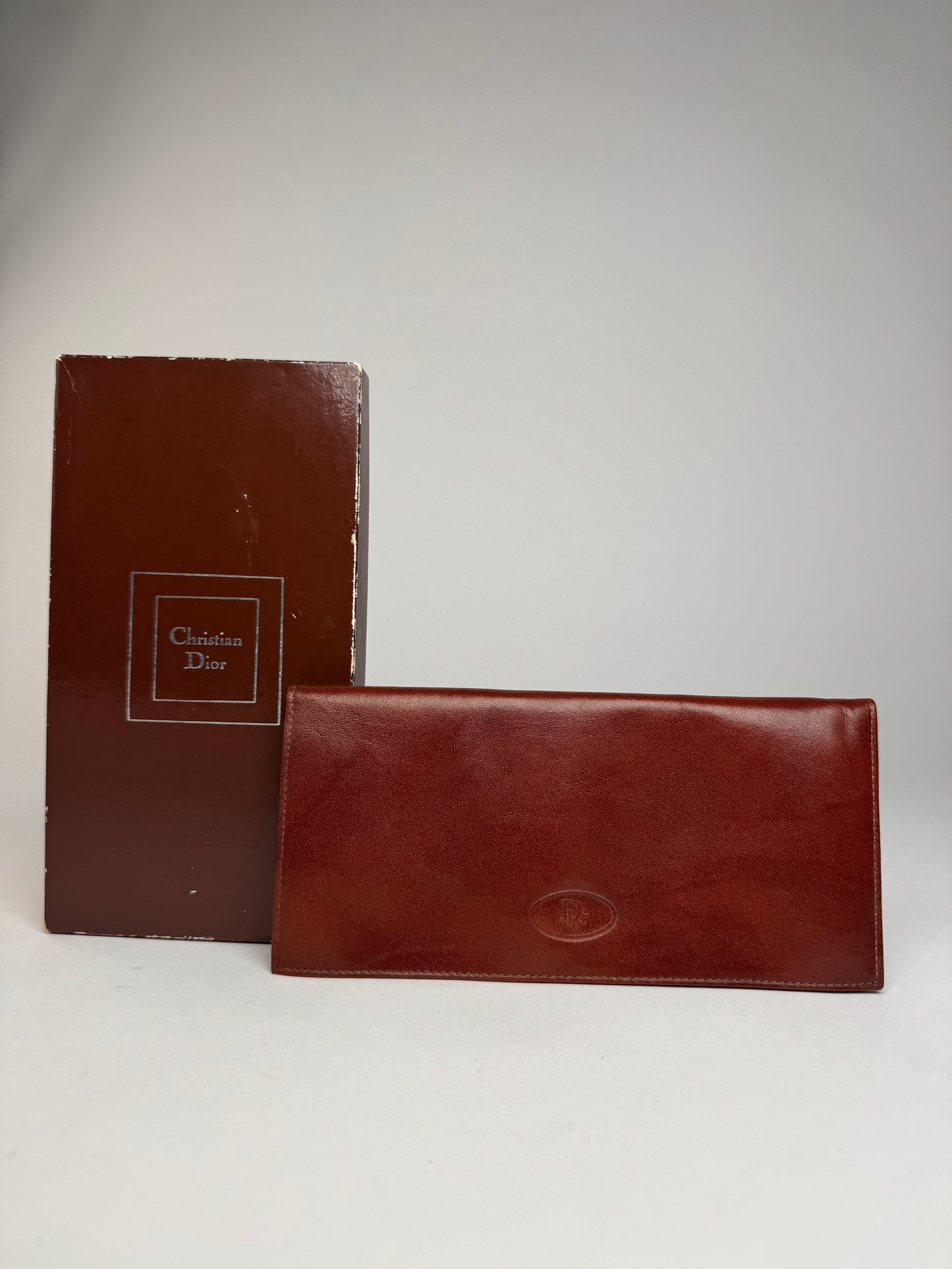 Vintage Dior Leather ID Holder / Card Holder Brown