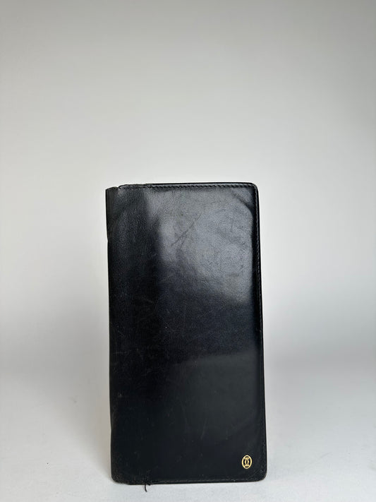 Vintage Cartier Leather ID Holder Black