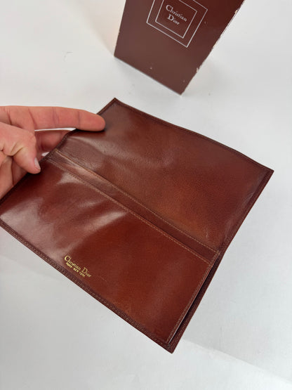 Vintage Dior Leather ID Holder / Card Holder Brown