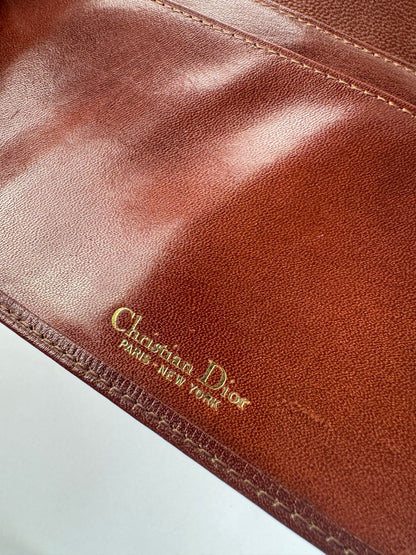 Vintage Dior Leather ID Holder / Card Holder Brown