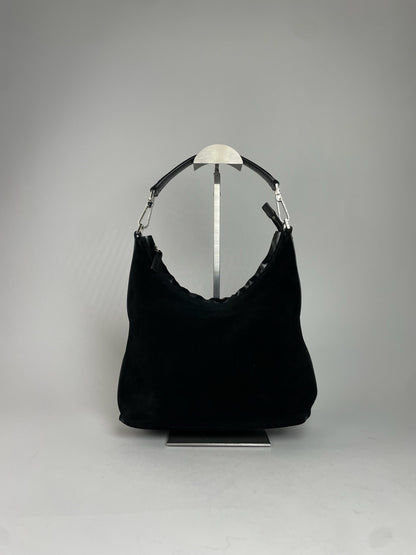 Vintage Gucci Suede Handbag Black