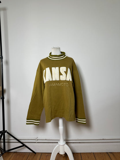 Vintage Kansai Yamamoto Men’s Cotton Sweater Olive Green L