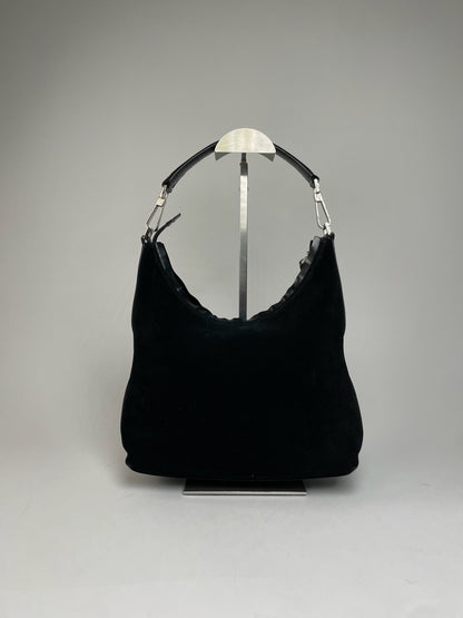 Vintage Gucci Suede Handbag Black