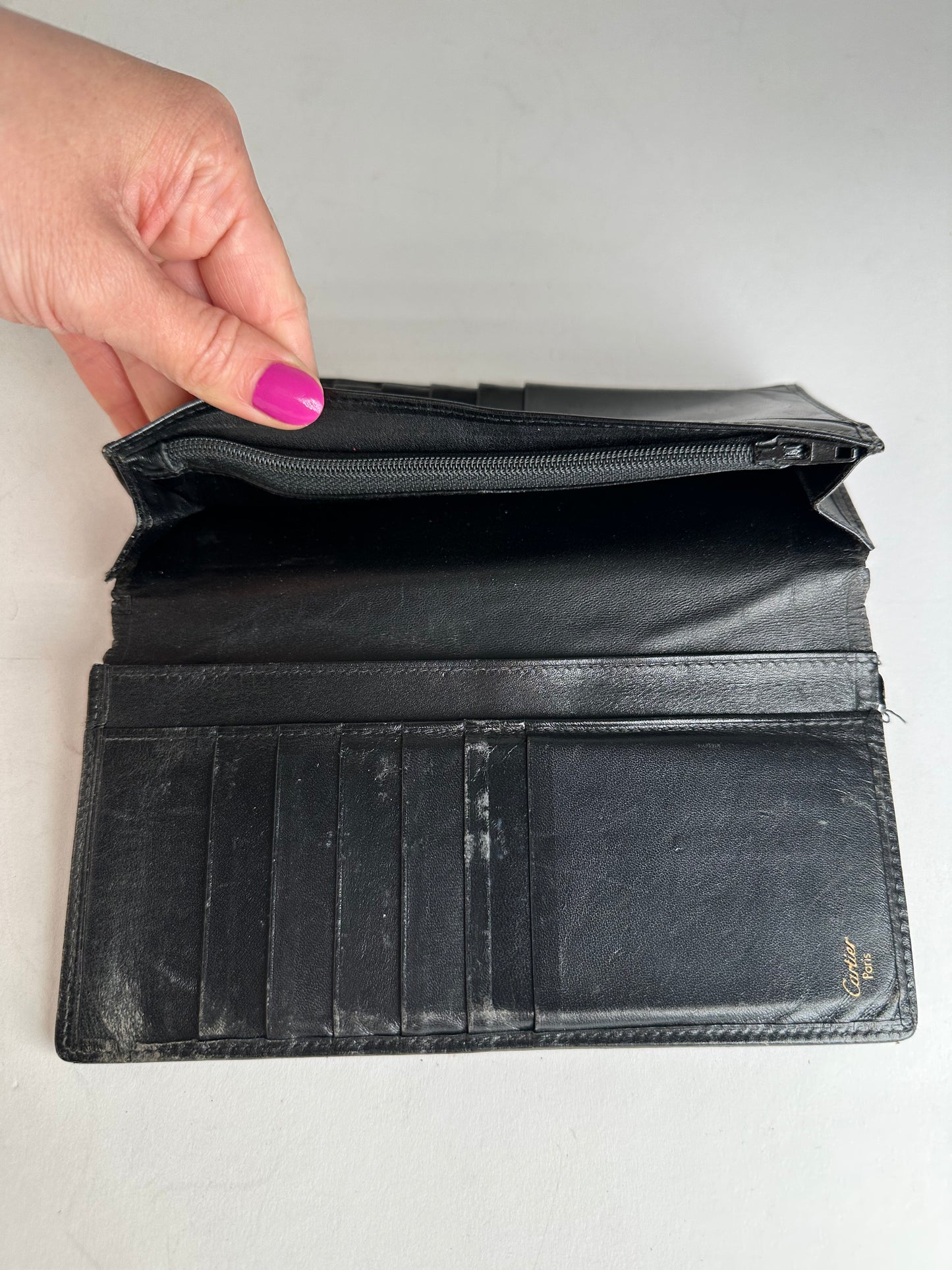 Vintage Cartier Leather ID Holder Black