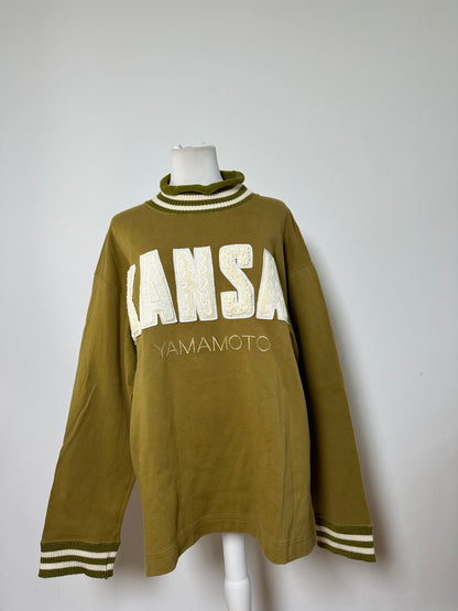 Vintage Kansai Yamamoto Men’s Cotton Sweater Olive Green L