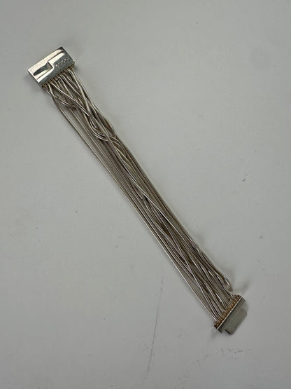 Vintage Gucci Logo Engraved Bracelet Silver Metal