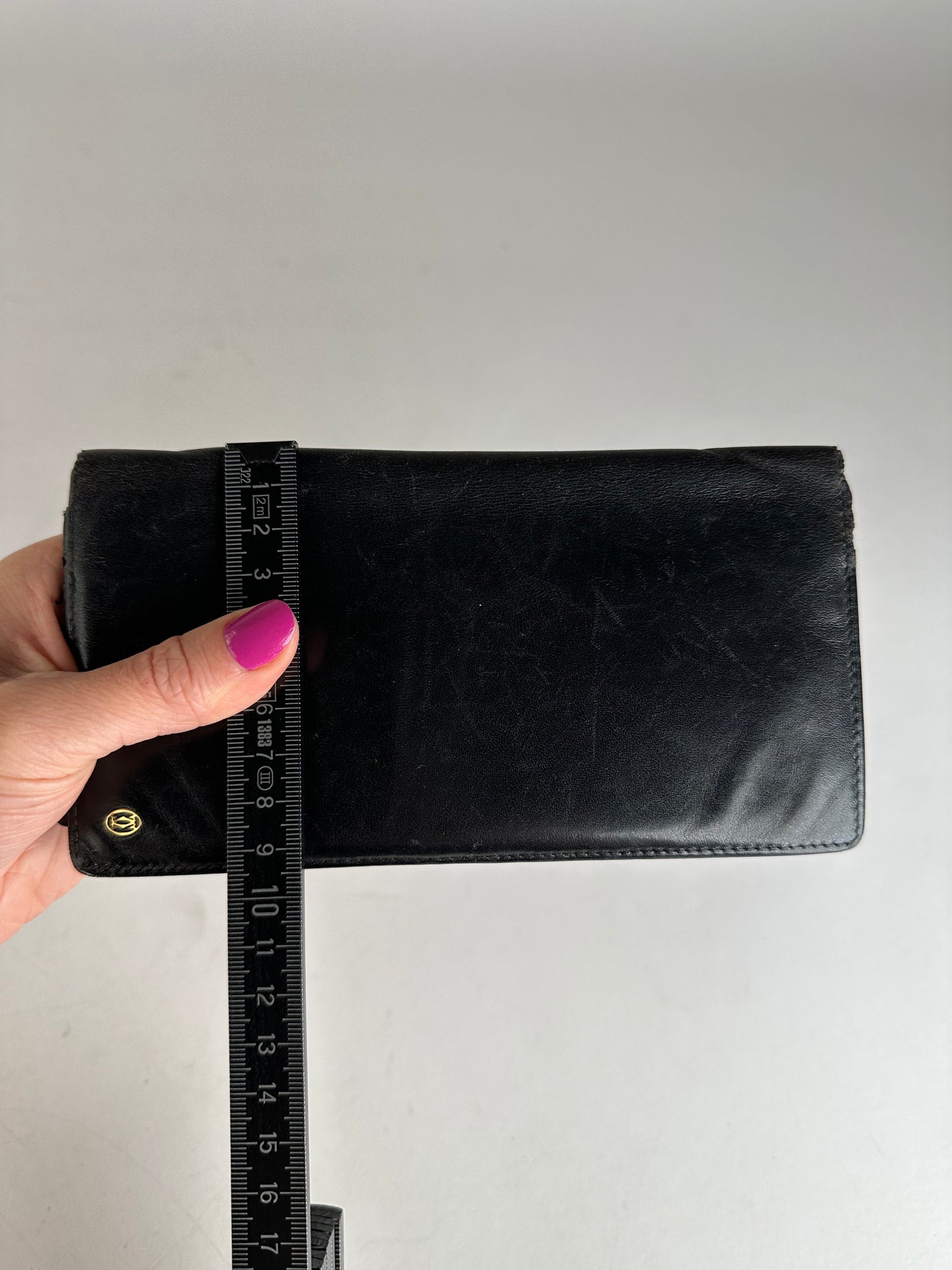Vintage Cartier Leather ID Holder Black