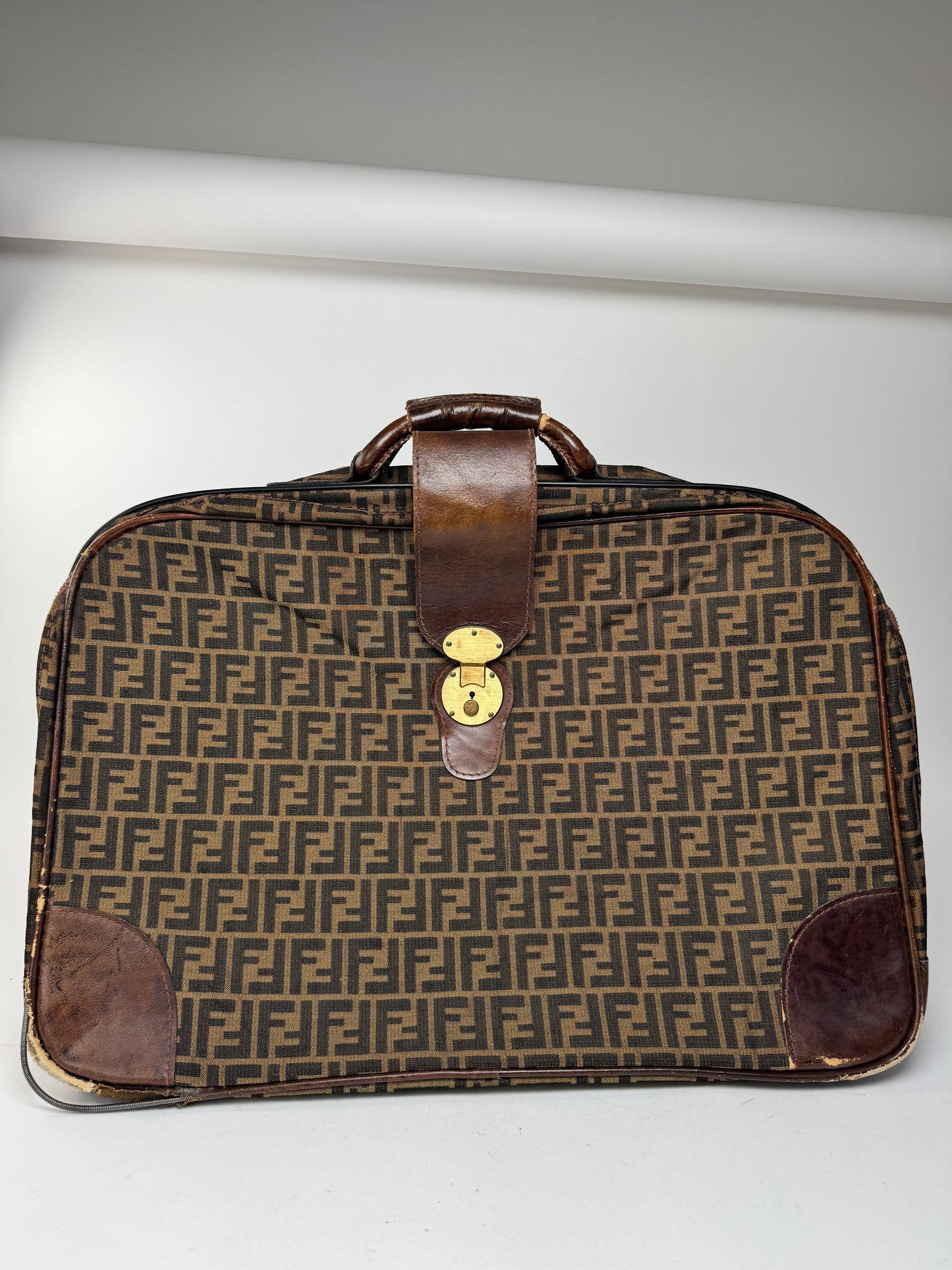 Vintage Fendi FF monogram Suitcase brown